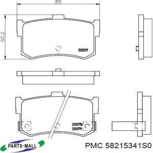 Задні гальмівні колодки Parts-Mall 58215341S0 ціна, від 8.72 USD