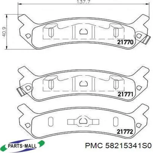 Купити 58215341S0 Parts-Mall Задні колодки
