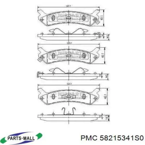 Задні гальмівні колодки 58215341S0 Parts-Mall