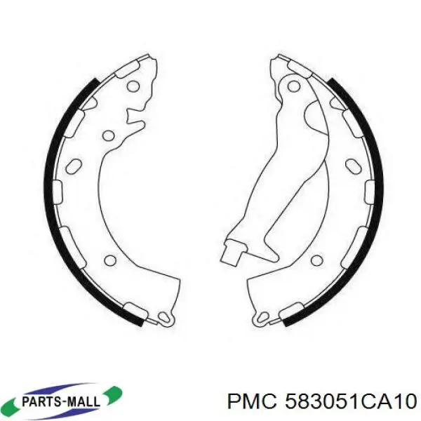 Купити 583051CA10 Parts-Mall Колодки гальмові задні, барабанні