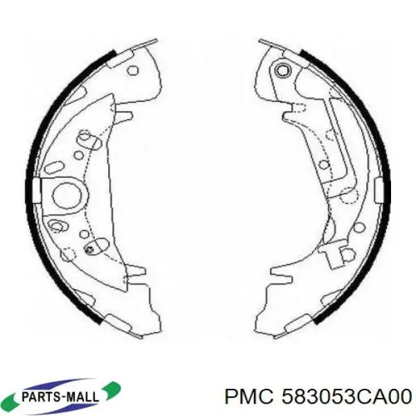 Колодки гальмові задні, барабанні 583053CA00 Parts-Mall