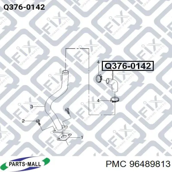 Купити 96489813 Parts-Mall Шланг для видалення повітря