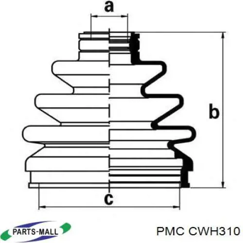 Пильник ШРУСа зовнішній, передній піввісі CWH310 Parts-Mall