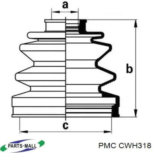 Купити CWH318 Parts-Mall Пильник шарніра приводу