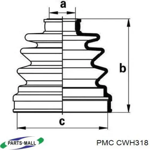 Пильник ШРУСа зовнішній CWH318 Parts-Mall