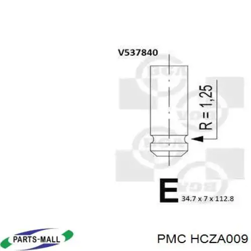 HCZA009 Parts-Mall клапан впускний
