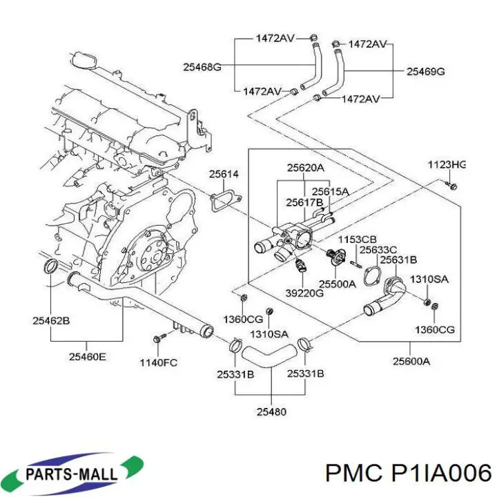 Прокладка термостата P1IA006 PMC