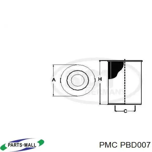 PBD007 Parts-Mall фільтр масляний