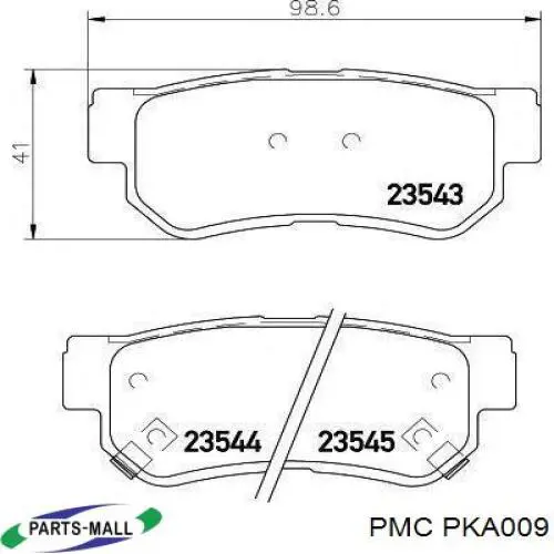 Задні гальмівні колодки 583021CA00 Hyundai/Kia
