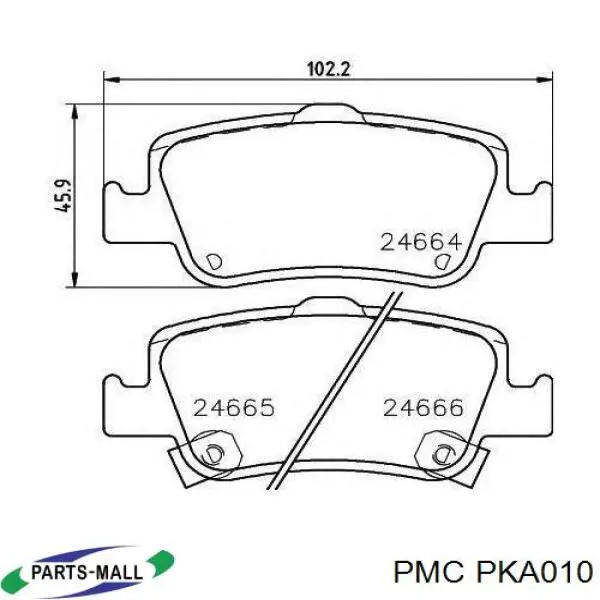 Колодки гальмові задні, дискові PKA010 Parts-Mall