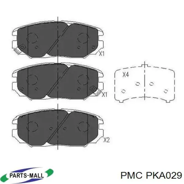 Колодки гальмівні передні, дискові PKA029 Parts-Mall