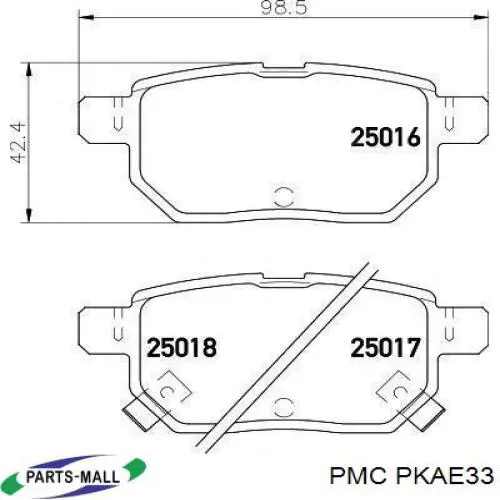 Купити PKAE33 Parts-Mall Задні колодки