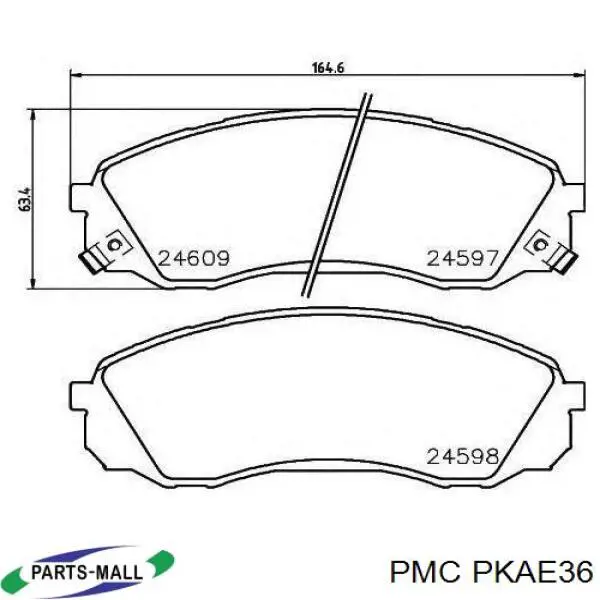 Гальмівні колодки Parts-Mall PKAE36 ціна, від 27.94 USD