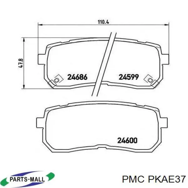 Задні гальмівні колодки PKAE37 Parts-Mall