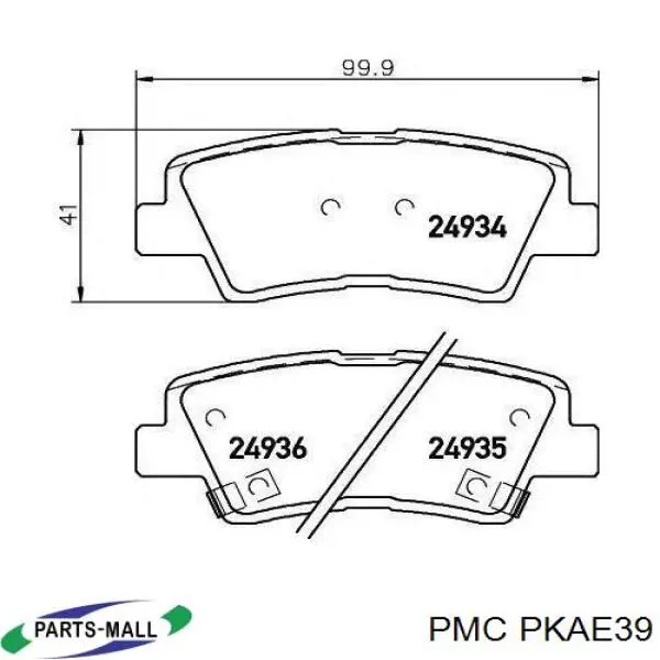 Задні гальмівні колодки PKAE39 Parts-Mall