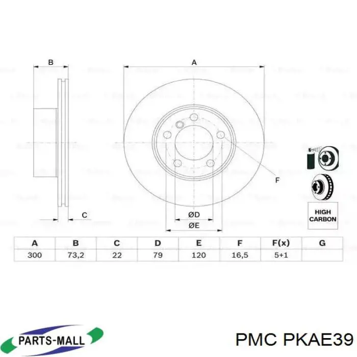 PKAE39 Parts-Mall Колодки гальмівні задні, дискові