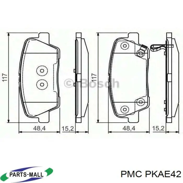 Задні гальмівні колодки 986495370 Bosch