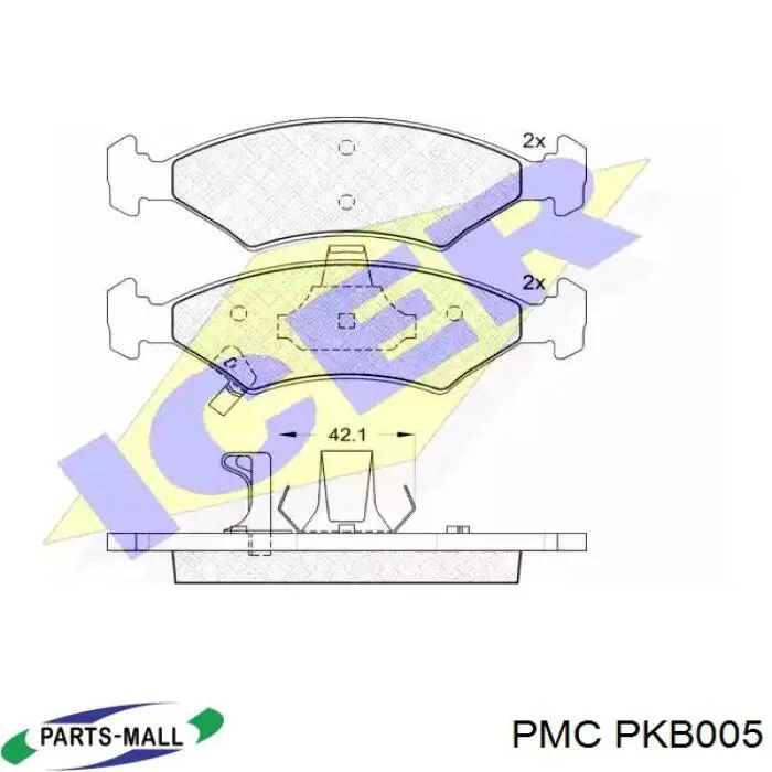 PKB005 Parts-Mall колодки гальмівні передні, дискові