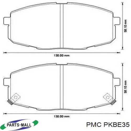 PKBE35 Parts-Mall колодки гальмівні передні, дискові