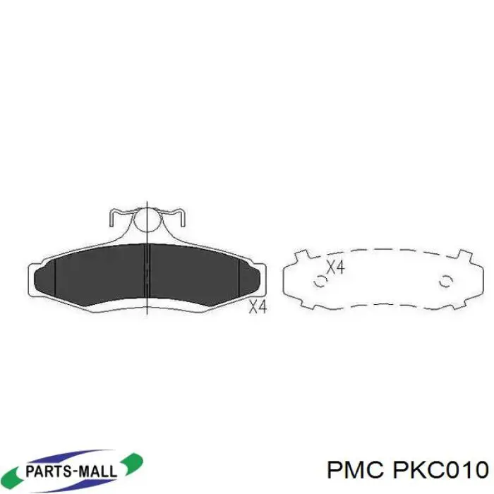 PKC010 Parts-Mall колодки гальмові задні, дискові