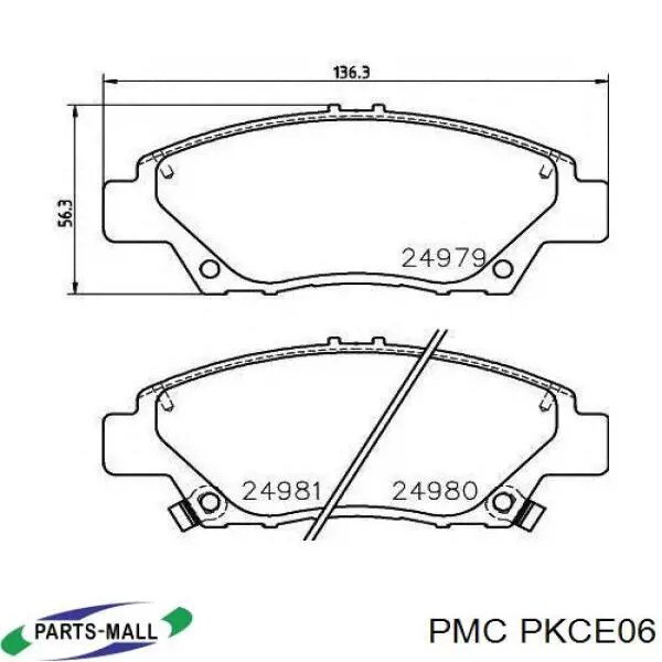 Купити PKCE06 Parts-Mall Колодки гальмівні передні, дискові