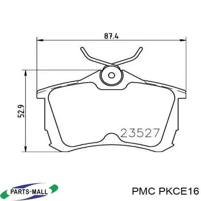 Колодки гальмові задні, дискові PKCE16 Parts-Mall