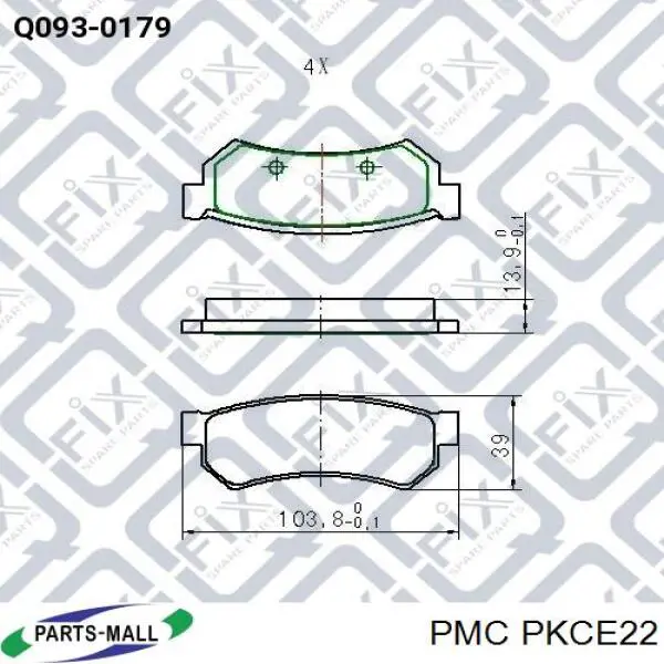 Задні гальмівні колодки Parts-Mall PKCE22 ціна, від 10.56 USD