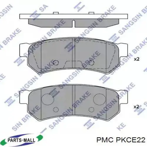 PKCE22 Parts-Mall Колодки гальмівні задні, дискові