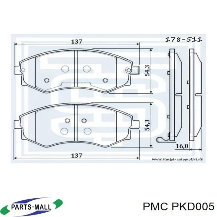 Гальмівні колодки Parts-Mall PKD005 ціна, від 18.76 USD