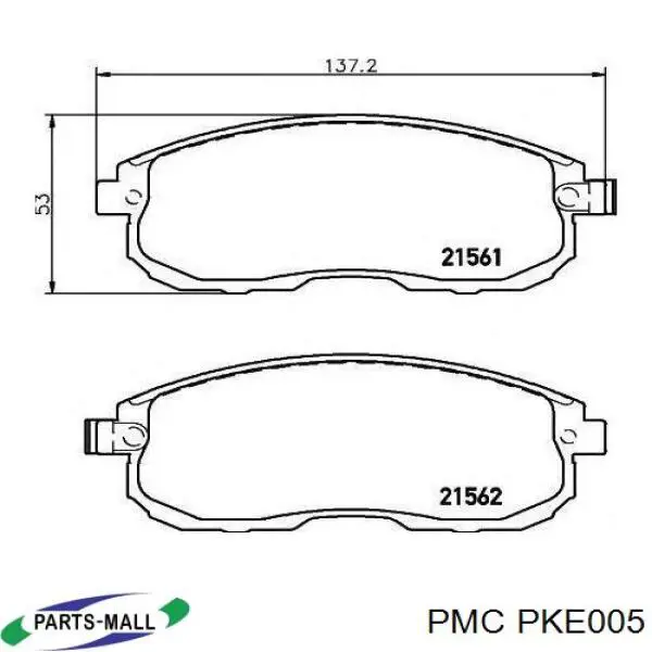 Купити PKE005 Parts-Mall Колодки гальмівні передні, дискові