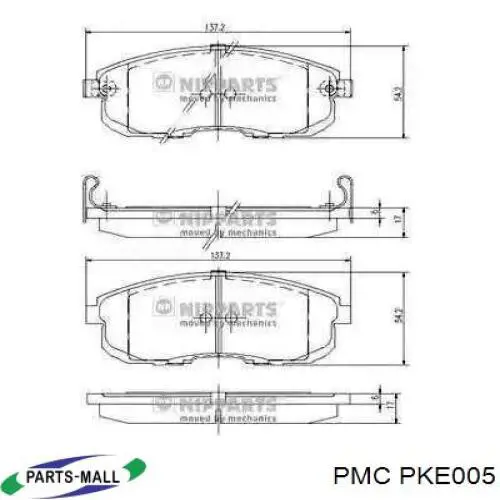 Передні тормозні колодки PKE005 Parts-Mall