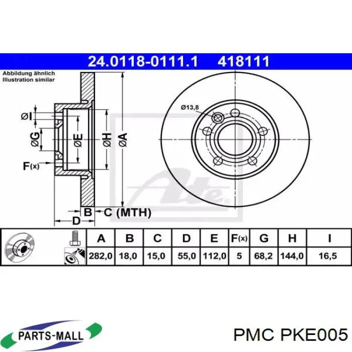 Гальмівні колодки Parts-Mall PKE005 ціна, від 16.57 USD