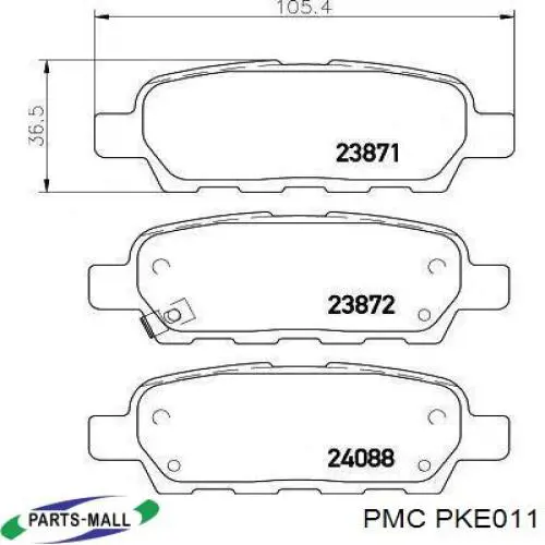 Задні гальмівні колодки Parts-Mall PKE011 ціна, від 18.49 USD