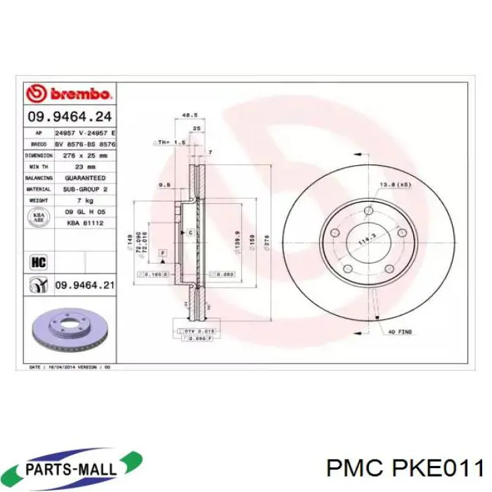 Задні гальмівні колодки PKE011 Parts-Mall
