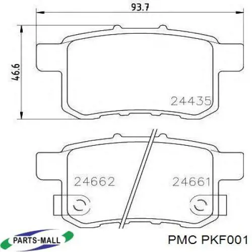PKF001 Parts-Mall колодки гальмівні передні, дискові