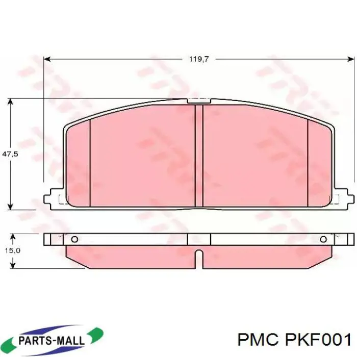 PKF001 Parts-Mall Передні гальмівні колодки