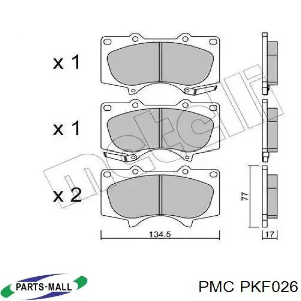 Передні тормозні колодки PKF026 Parts-Mall