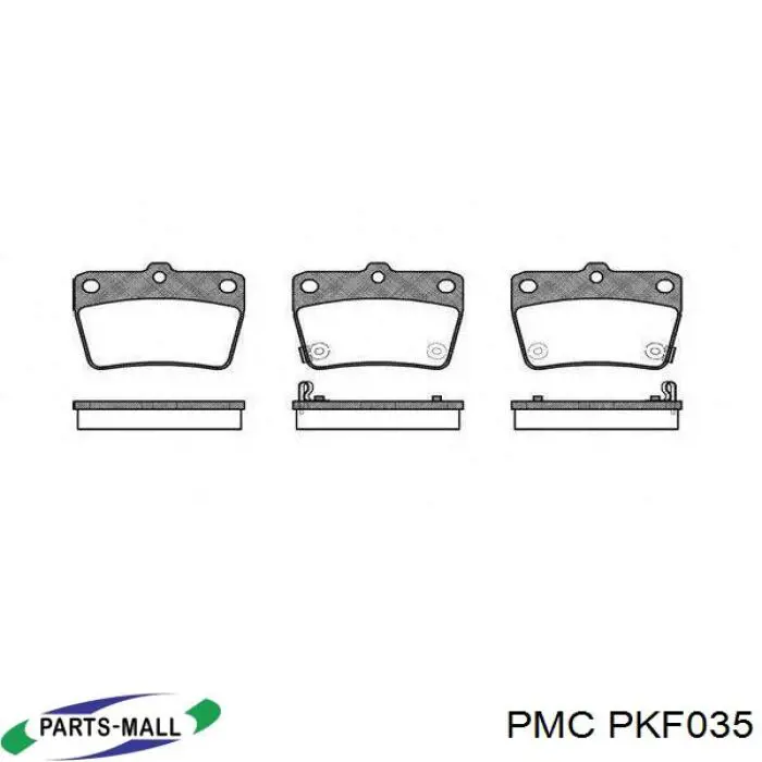 Задні гальмівні колодки Parts-Mall PKF035 ціна, від 18.22 USD