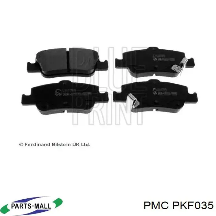 PKF035 Parts-Mall Колодки гальмівні задні, дискові