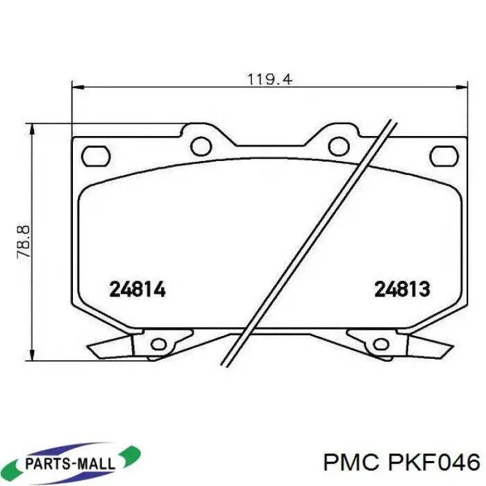 PKF046 Parts-Mall Передні гальмівні колодки