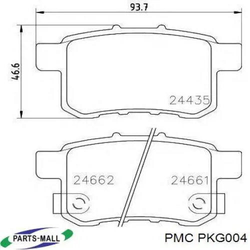 PKG004 Parts-Mall колодки гальмівні передні, дискові