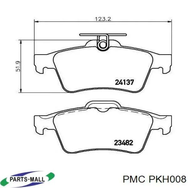 Колодки гальмові задні, дискові PKH008 Parts-Mall