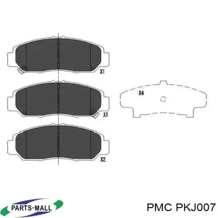 PKJ007 Parts-Mall Передні гальмівні колодки