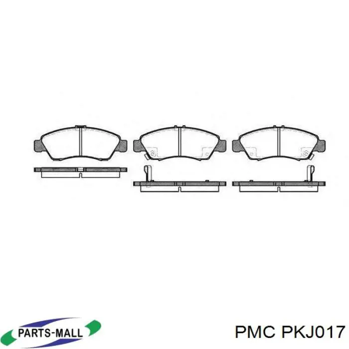 Гальмівні колодки Parts-Mall PKJ017 ціна, від 17.80 USD