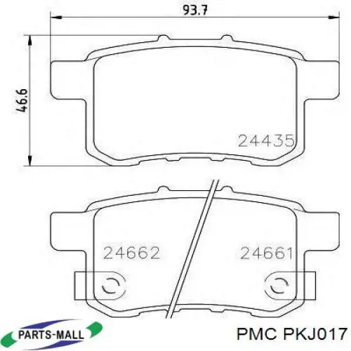 Купити PKJ017 Parts-Mall Колодки гальмівні передні, дискові