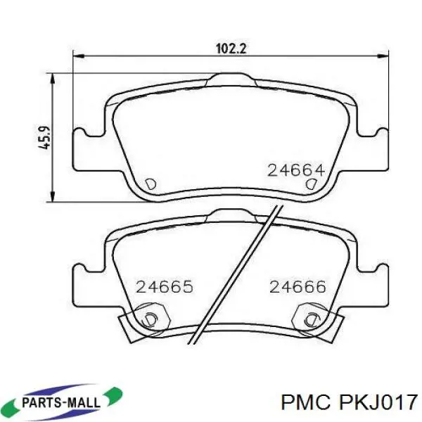 Передні тормозні колодки PKJ017 Parts-Mall