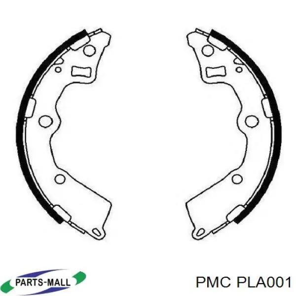 PLA001 Parts-Mall колодки гальмові задні, барабанні