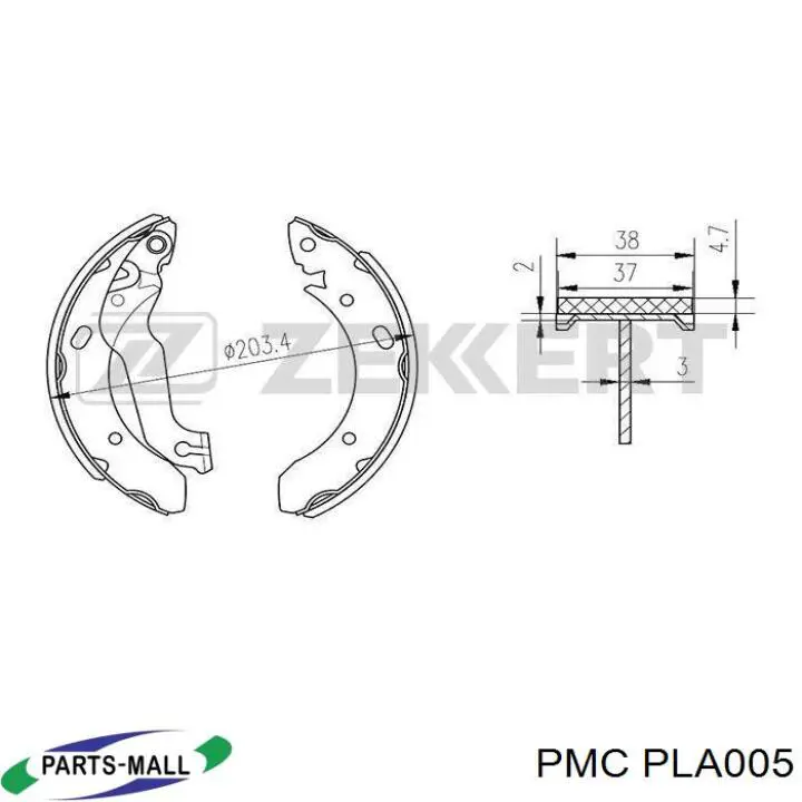 Колодки гальмові задні, барабанні PLA005 Parts-Mall