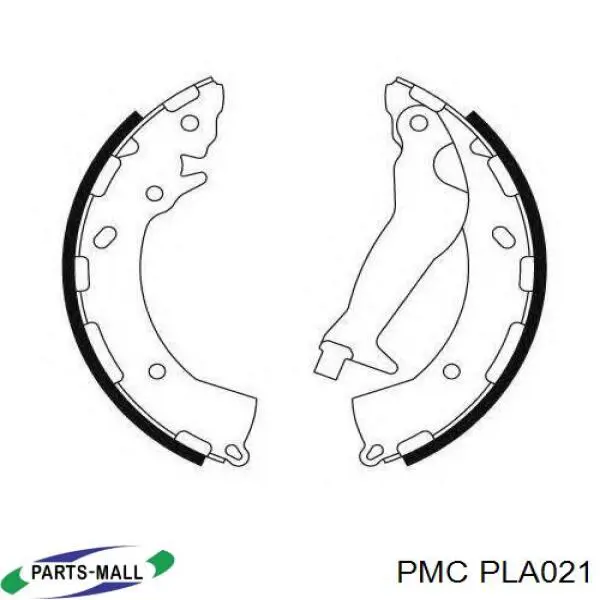 PLA021 Parts-Mall Колодки гальмівні задні, барабанні