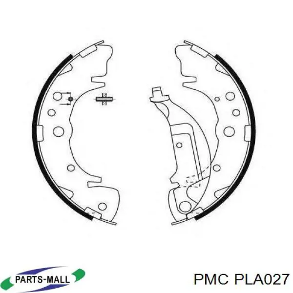 PLA027 Parts-Mall колодки ручника/стоянкового гальма